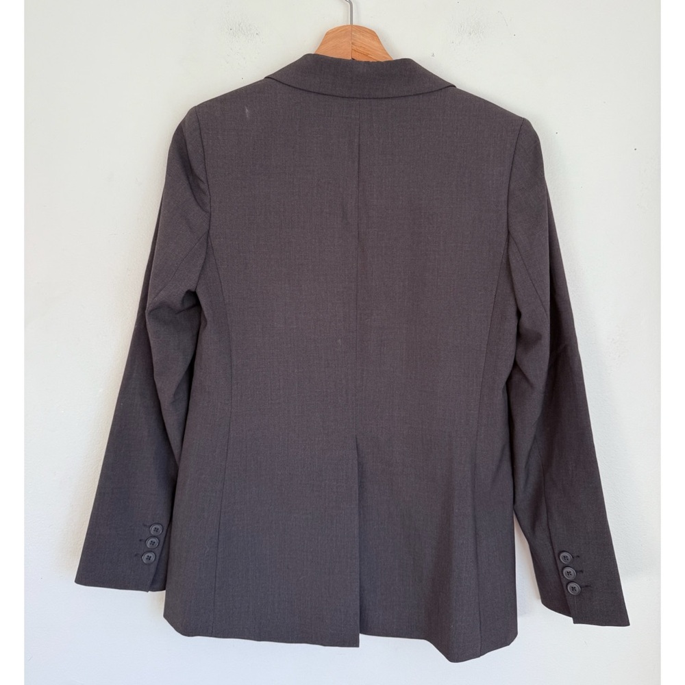 Set Norma Kamali Emma Blazer and Skirt Set in Charcoal Grey - Picture 5 of 10